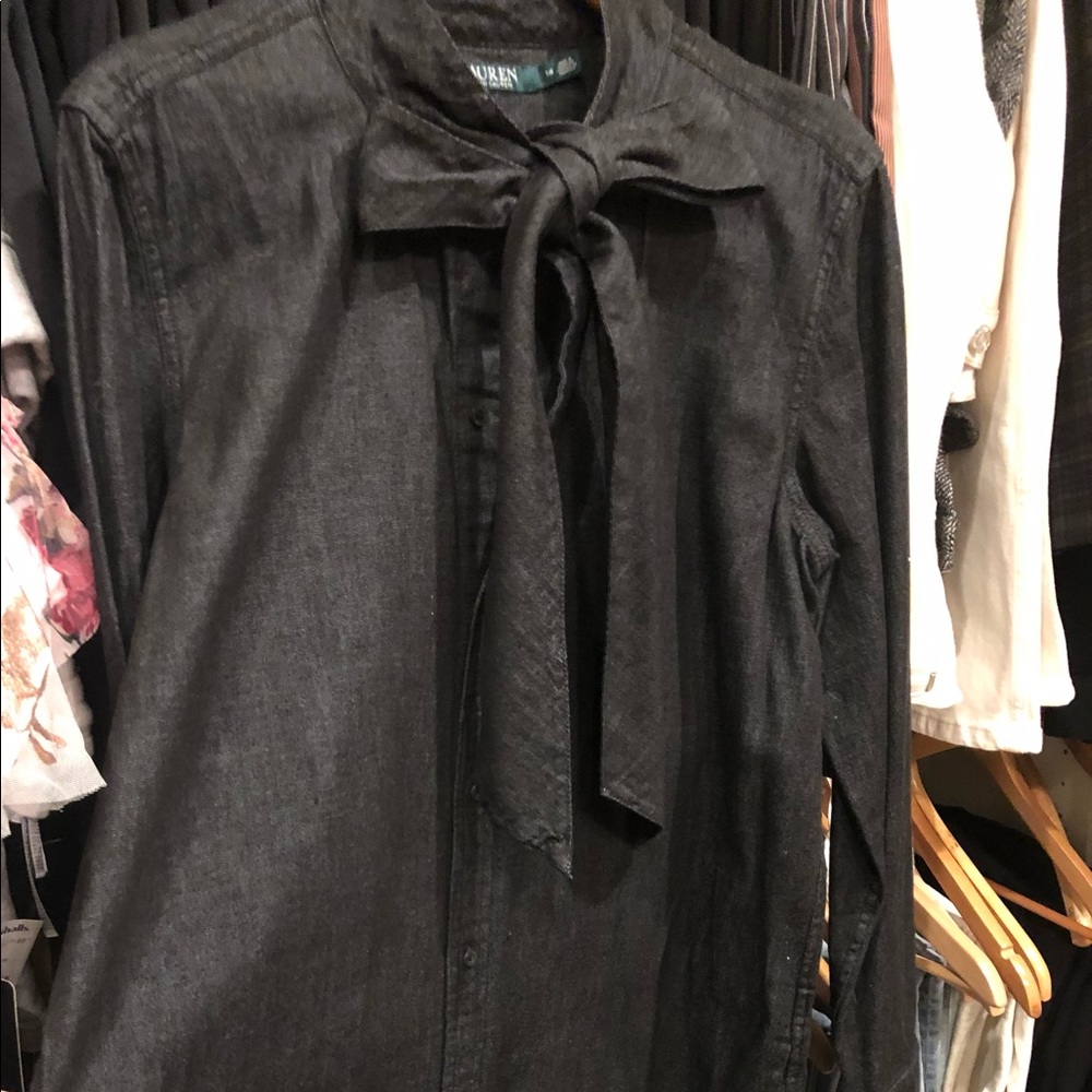 Lauren Ralph Lauren Premium tie neck denim dress